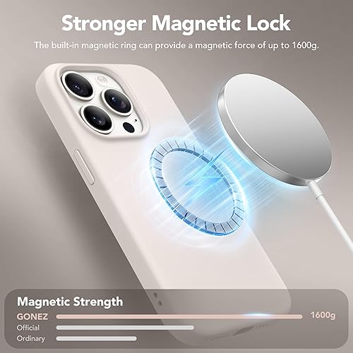 Miniatura 3 de GONEZ Funda para iPhone 15 Pro compatible con Magsafe, 2 protectores de pantalla + 2 protectores de lente de cámara, silicona suave a prueba de