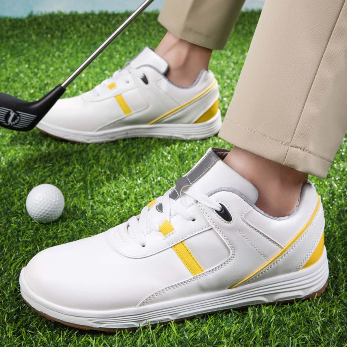 Zapatos de Golf de Cuero para Hombre Calzado Profesional