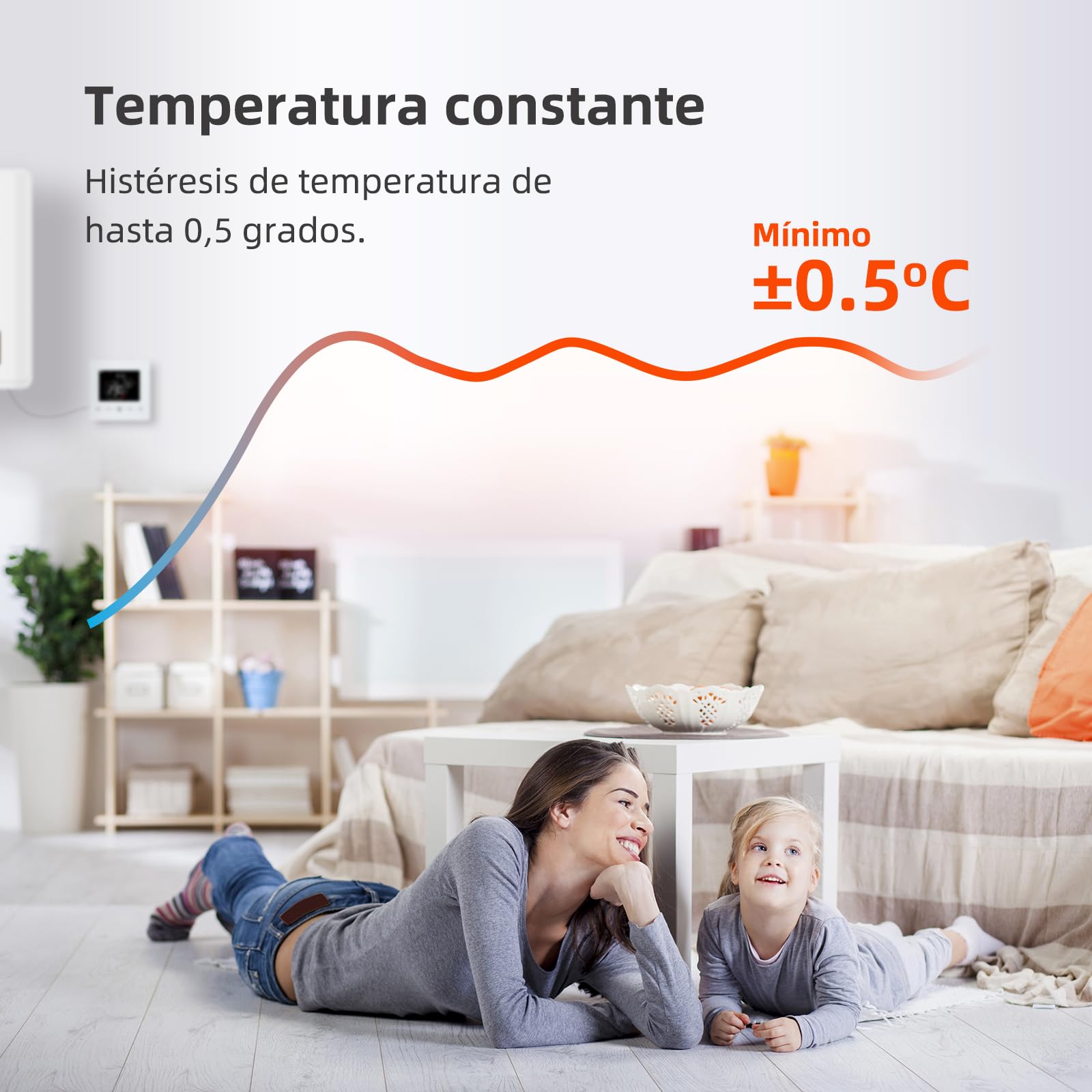 Termostato WiFi de 2 Hilos a Pilas para calderas de Gas.termostatos programable Diario controlable por Tuya o Smart Life.Termostato Compatible con Google Assistant y Alxea.