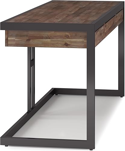 Miniatura 32 de SIMPLIHOME Erina Desk - Escritorio de madera maciza de acacia y metal de 60 pulgadas de ancho en color marrón carbón envejecido, mesa industrial