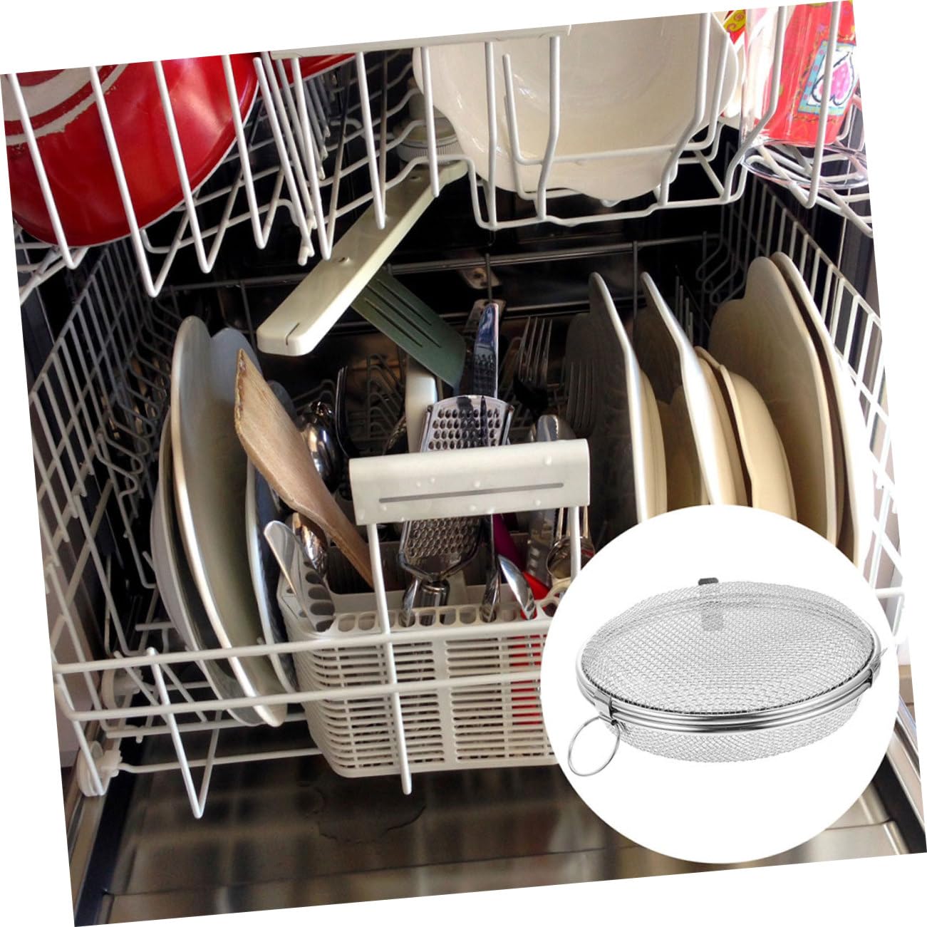 5 Piezas Cesta De Almacenamiento Para Lavavajillas Bandeja De Cubiertos Para Lavavajillas Cesta Lavavajillas Universal Cesta De Cubiertos Para Lavavajillas Acero Inoxidable Silver MAGICLULU