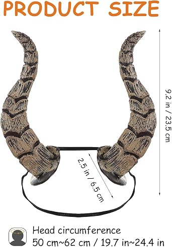 Animal Horn Headband for Halloween Cosplay Party with Elastic Band 9.25 Inch Devil Horns Hair Accessory