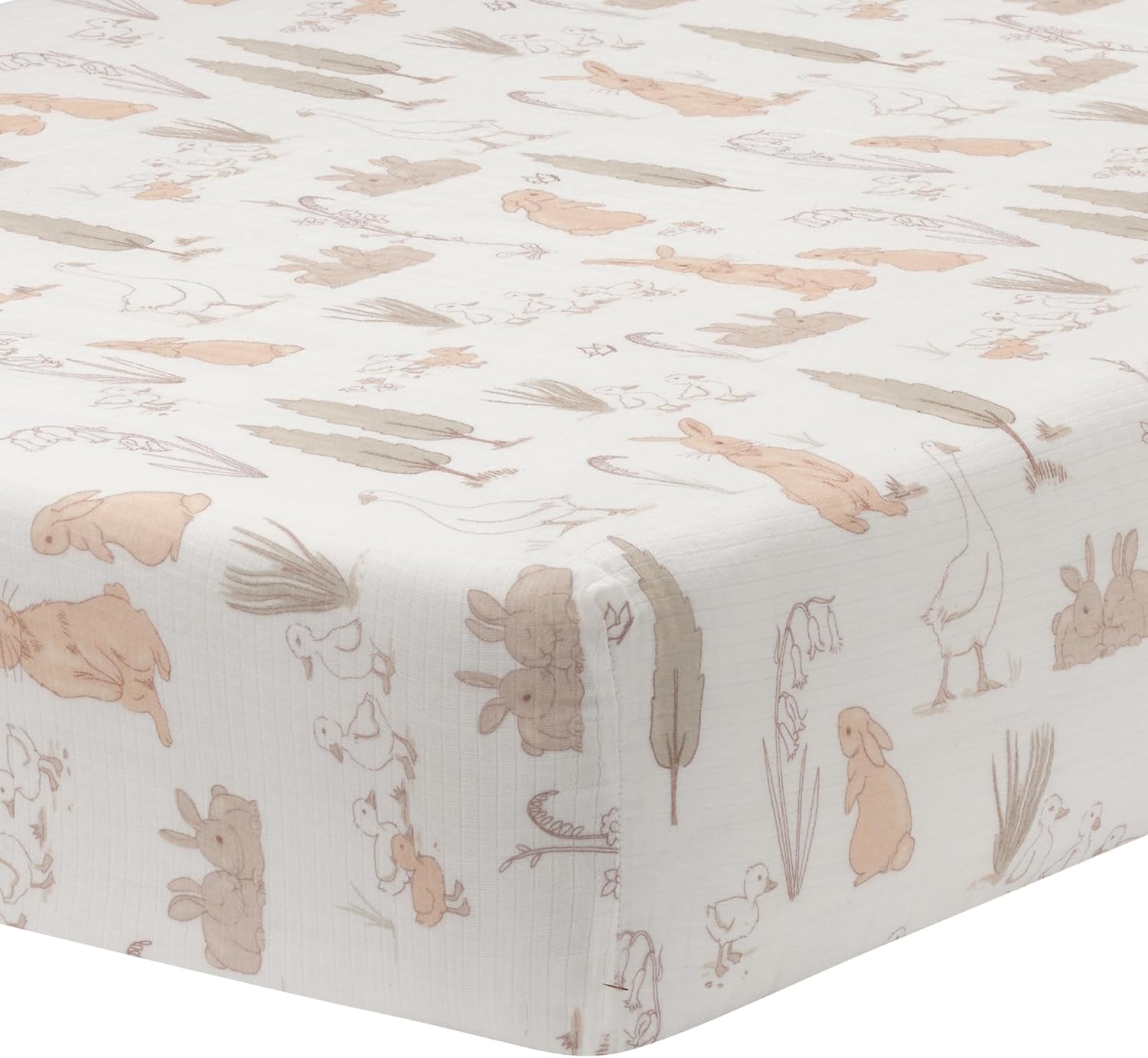 Lambs & Ivy Mushroom Meadow Organic Cotton Fitted Crib Sheet