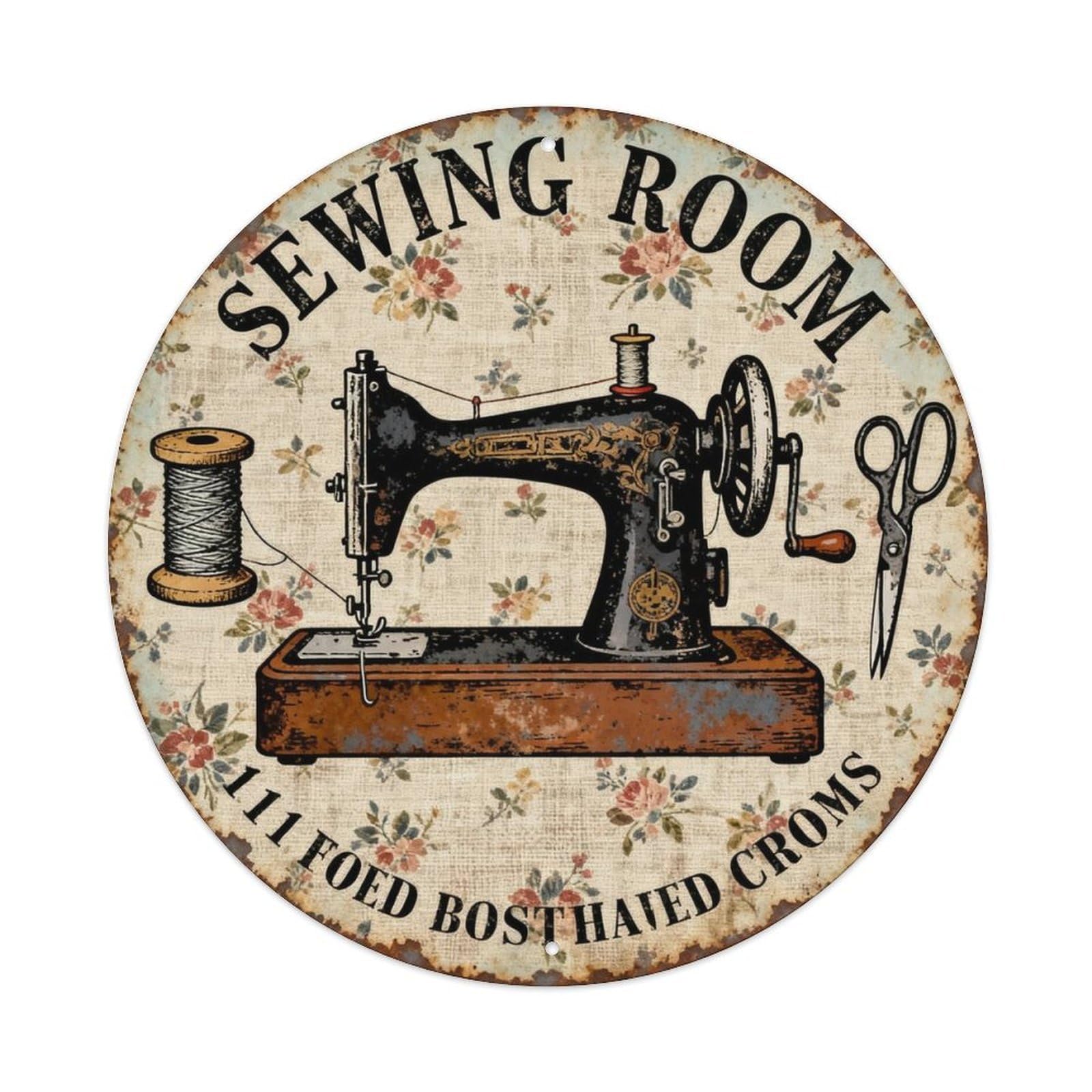 SEWING ROOM Metal Tin Sign Plaque
