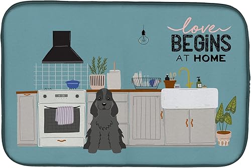 Miniatura 201 de Caroline's Treasures CK7824DDM - Tapete absorbente para secado de platos con diseño de bulldog inglés, rojo y blanco, para encimera de cocina, 14 x