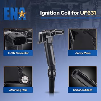 ENA Ignition Coil Pack 6.2 6.2L V8 Compatible with Ford F250 F150 F350 Super Duty, Lobo 2010 2011 2012 2013 2014 2015 2016 2017 UF631 UF639 C1800 C1801 Set of 8 Coils for Left Driver & Right Passenger