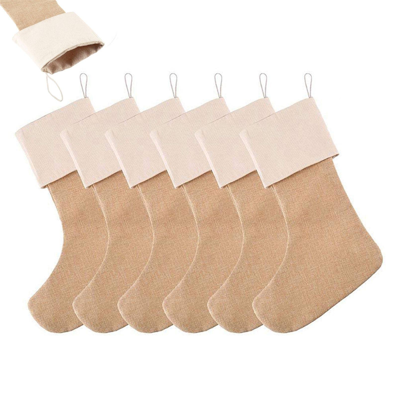 2 Stück Weihnachtsstrümpfe | Weihnachtsstrümpfe Kamin Hängesocken | Personalisierter Weihnachtsstrumpf für Weihnachtsbäume, Kaminsims, Treppen, Kamine (6 Stück)