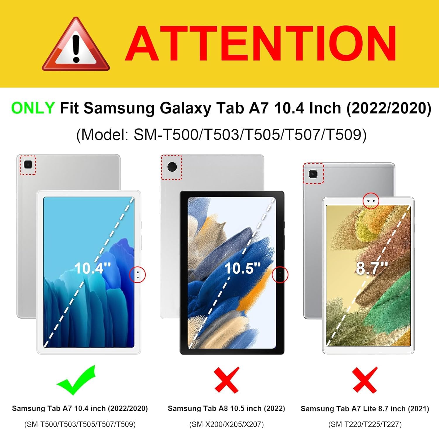 Tablet Case Cover for Samsung Tab A7 10.4 inch [Auto Sleep/W -2