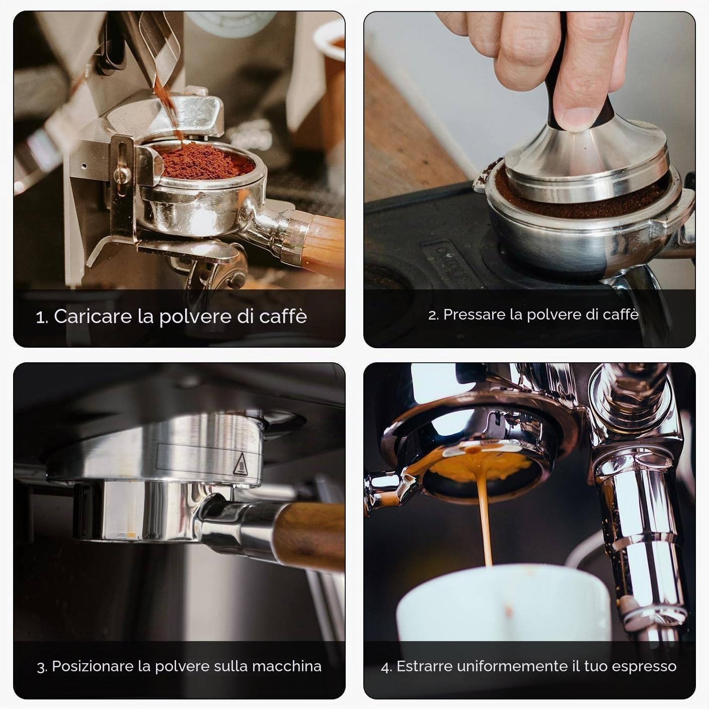 Portafiltro Senza Fondo da 51mm con Schermo a Disco compatibile per DeLonghi EC680/EC685, portafiltro da 51 mm con cestello filtro in acciaio inox manico in legno
