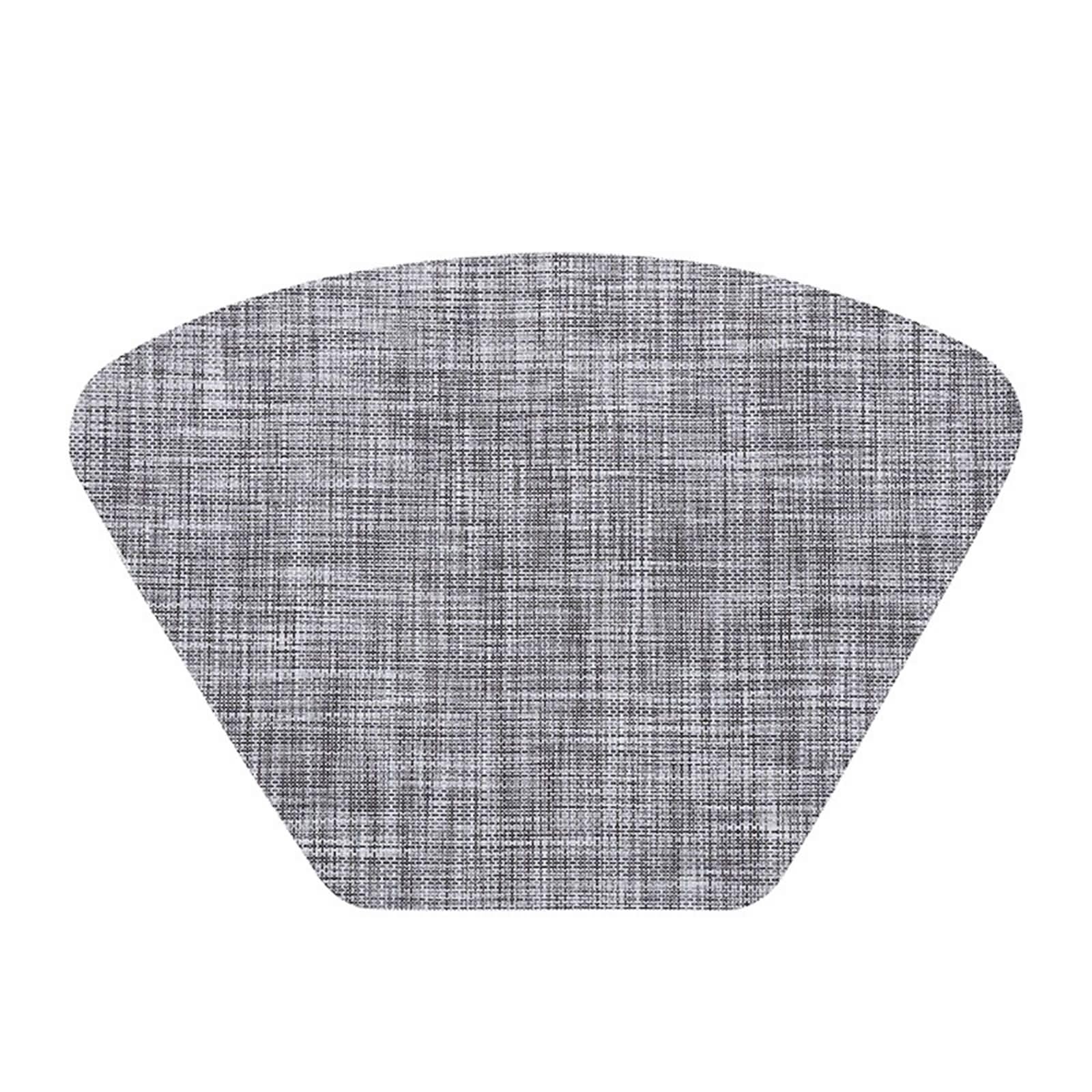 Set de table PVC tissé moderne gris anthracite - Lot 8 pièces rectangulaires 33x48