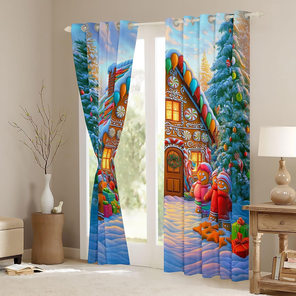 Castle Fairy Happy Xmas Blackout Curtains for Kid Bedroom Decor, image 4