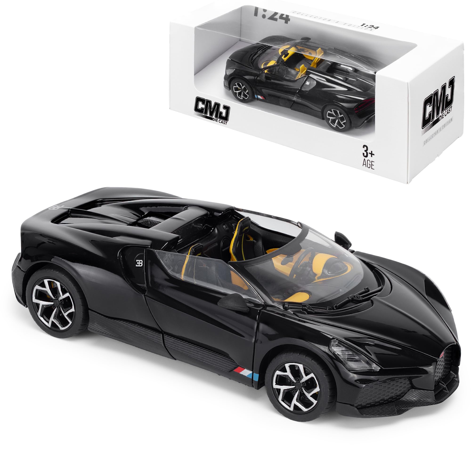 Bugatti Mistral 1:24 Scale Die-Cast Model Car - Black | Detailed Collectors Edition Diecast | Official Licensed Product