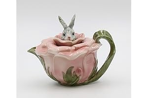 Fine Porcelain Victorian Rose Bunny Teapot