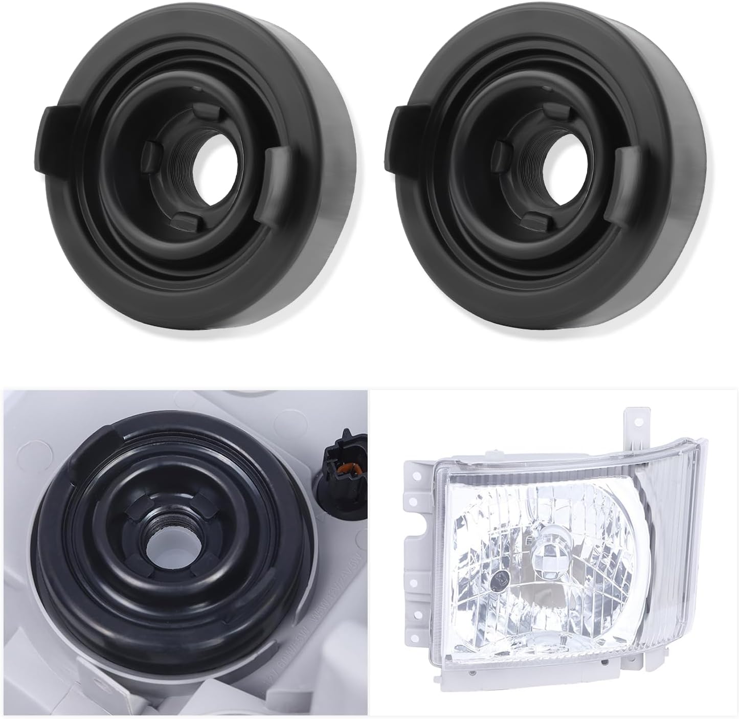 2PCS Car Headlight Cover for H4 Bulb Protection,Durable Rubber Headlight Dust Cover Car Accessories,Universal Headlight Dust Cap for Most Cars Trucks SUVs