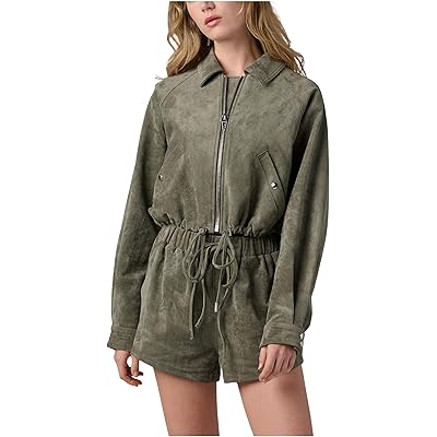 Blank NYC Desert Sage Faux Suede Jacket green