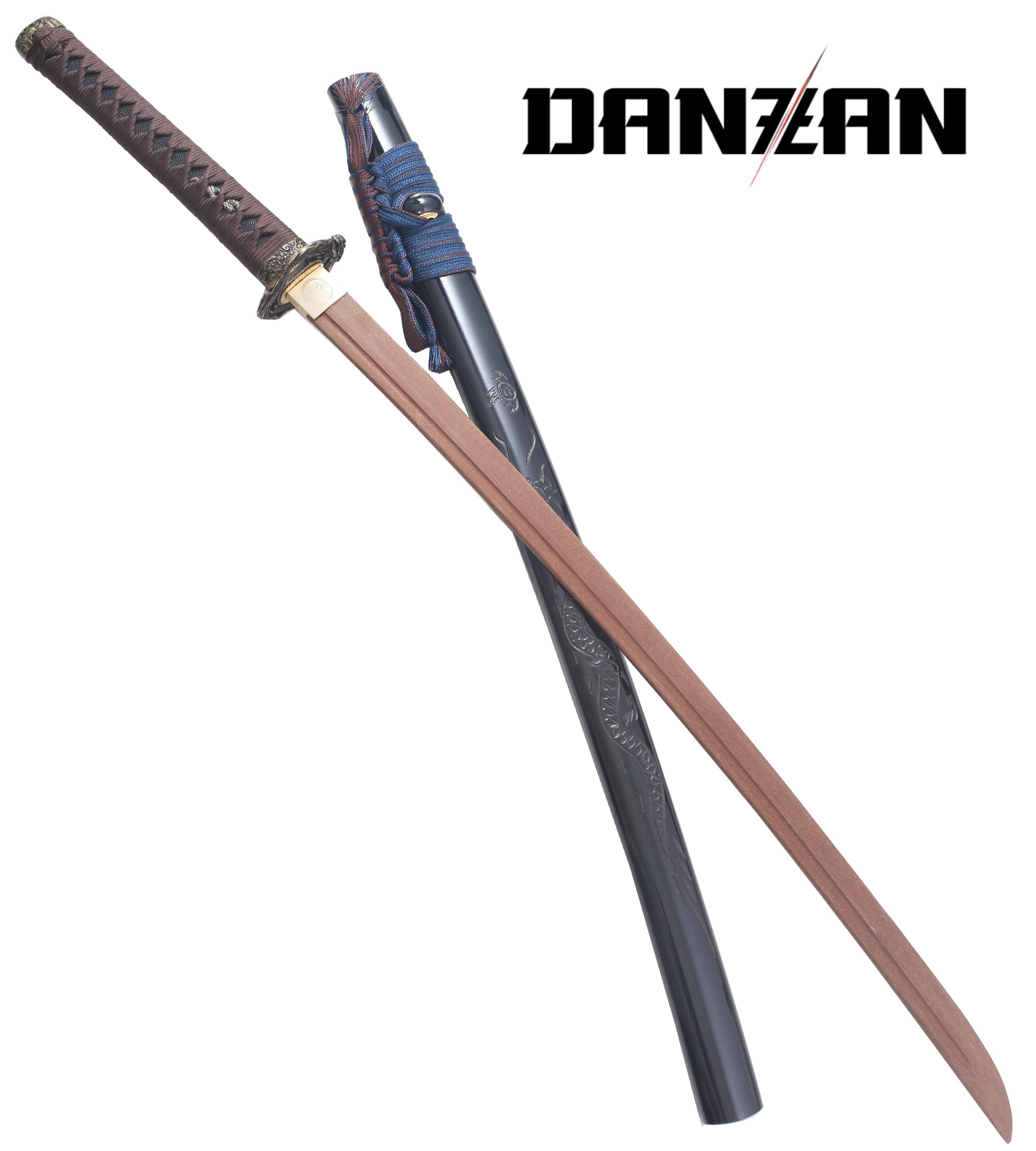 Danzan Katana Dragon en Bois - Sabre d'Entraînement Japonais - Décoration