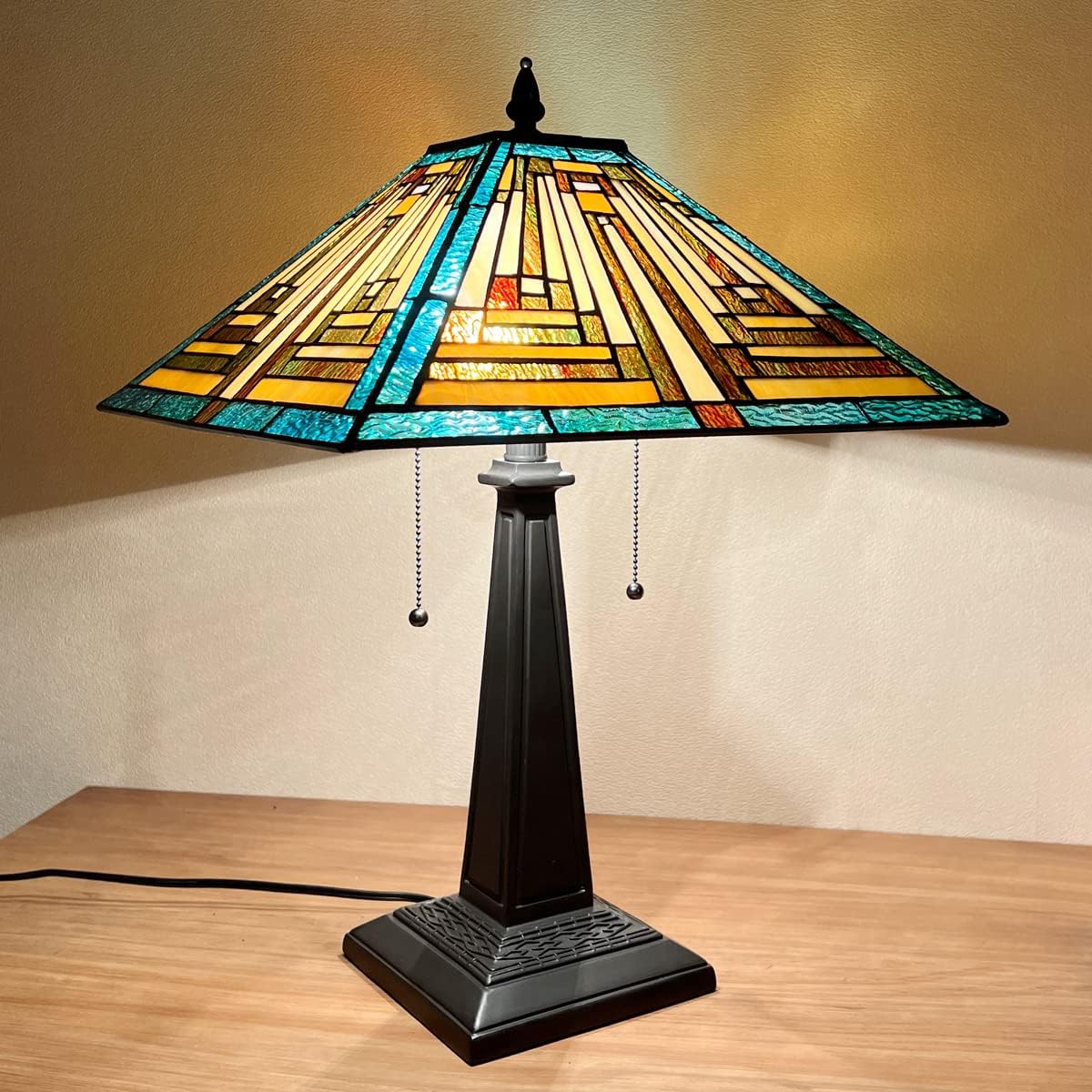 Serena D'italia Tiffany Mission with Floral Motif Table Lamp - Table ...