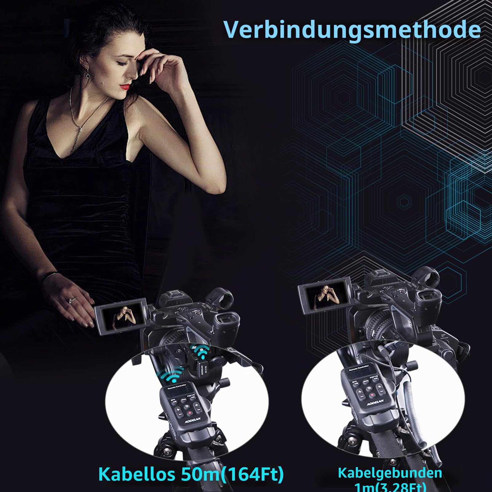AODELAN Lanc Camcorder Wireless Zoom Controller für Sony und Canon Videoaufnahmen Fernbedienung mit 2,5 mm Klinkenkabel, Fokus, Iris für Canon Vixia HF G40, G50, G70, G60, XA11, XA50