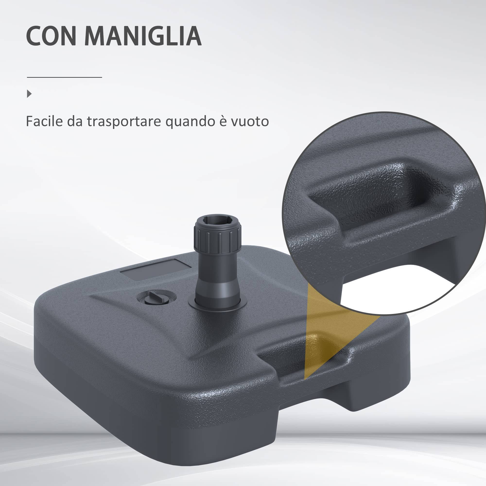 Set Di 2 Basi Per Ombrellone Outsunny - Riempibili Con Acqua O Sabbia, Nero, Ideale Per Giardino
