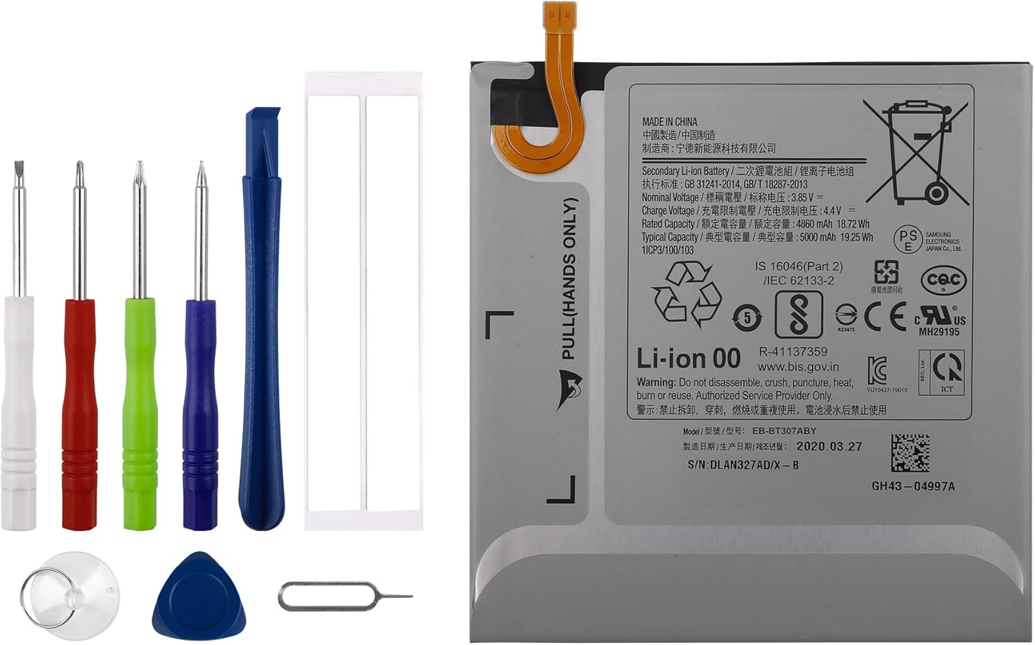 BATTERIE ORIGINALE GALAXY TAB A 8.4 2020 SM-T307U EB-BT307ABY EB BT307ABY 5000mAh + KIT OUTILS