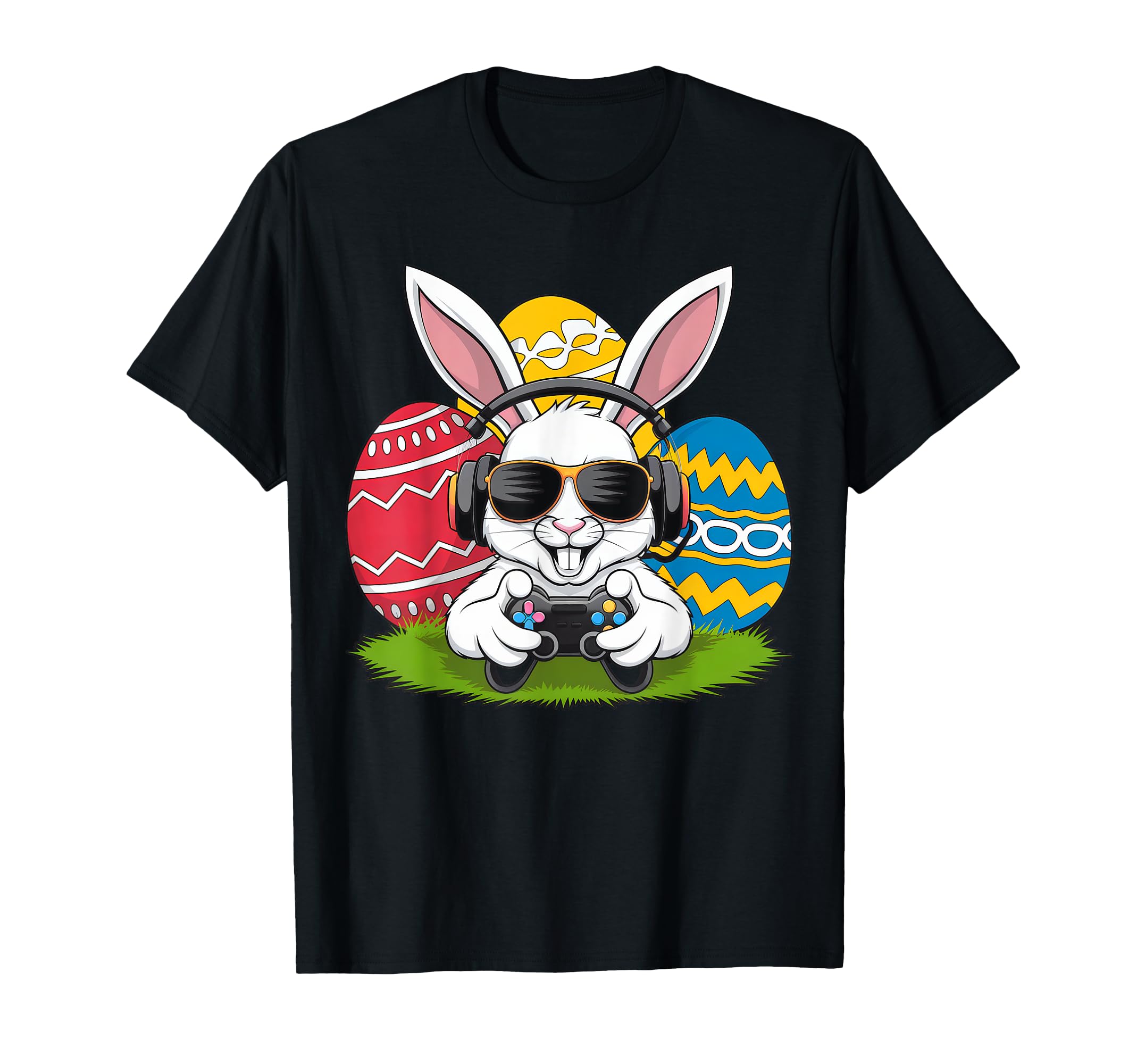 Boys Happy Easter Day Bunny Egg Video Game Kids Mens Gamer T-Shirt