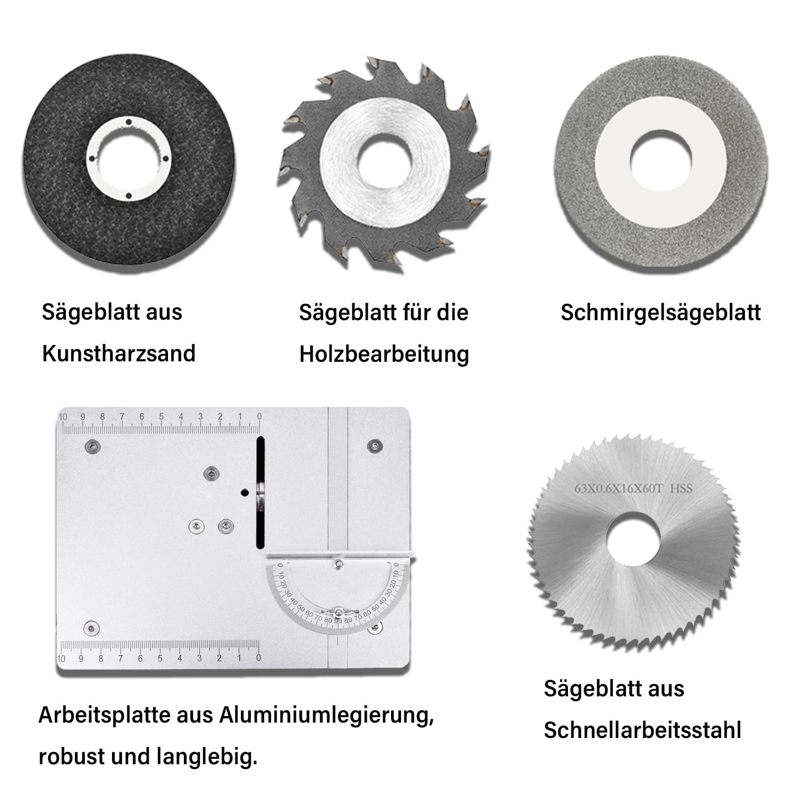 96W Tischkreissäge mit 4 Klingen, 7-Gang-Netzteil Mini Elektrische Tischsäge Tragbare Präzisions Schneidmaschine Multifunktionale Kleine Table Saw für Holzbearbeitungsprojekte (Nicht Einstellbarer)