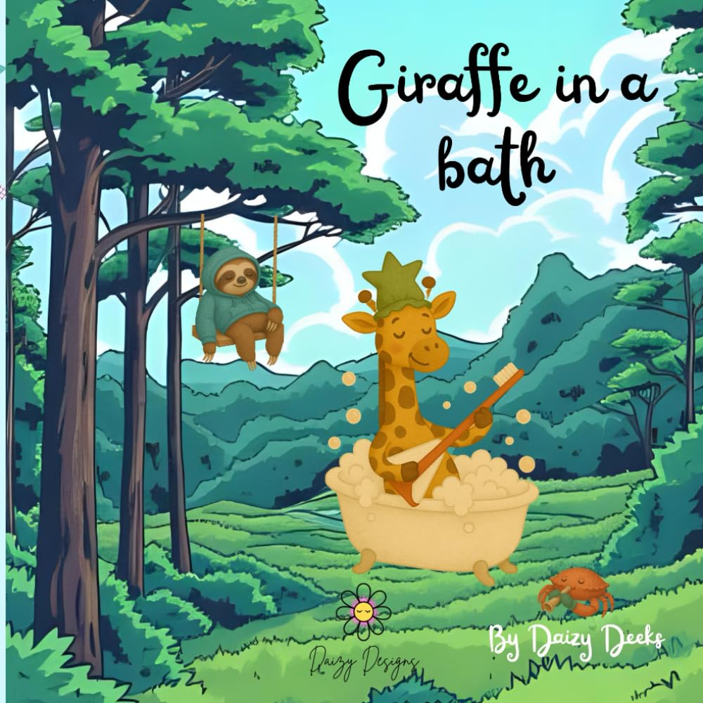 Giraffe in a bath