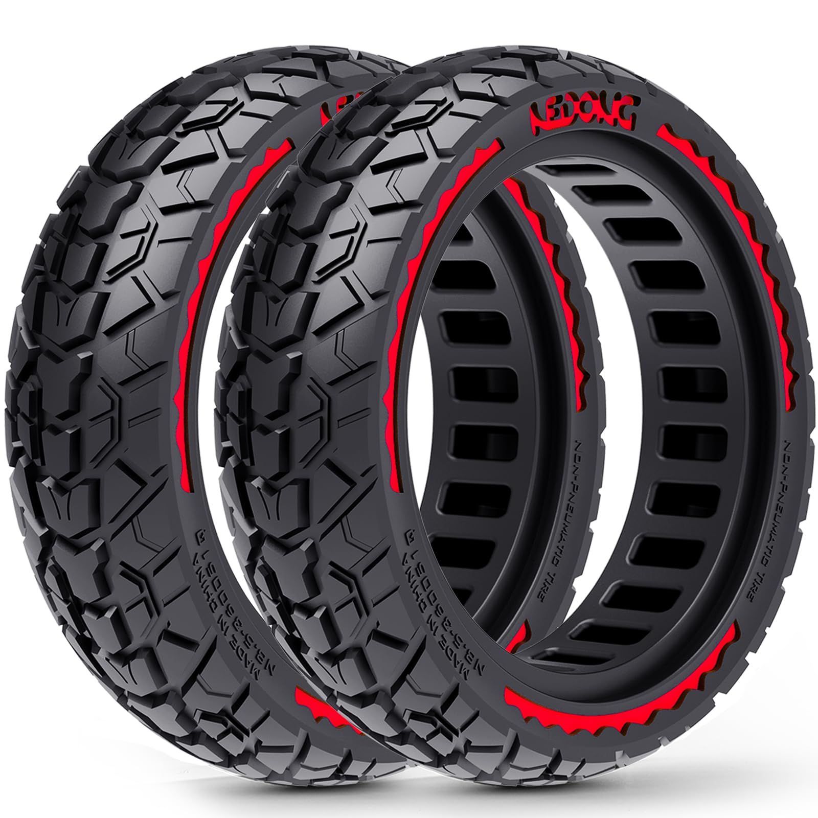 2-Pack 10x2.50 Scooter Tyre Tubeless, Upgrade Your Scooter with 60/70-6.5 Off-Road Airless Tyres, 10x2.5-6.5 Replacement Tires for Segway Max G2/G30 Series, Gotrax G6/G5/G MAX/ECLIPSE, etc-image-10