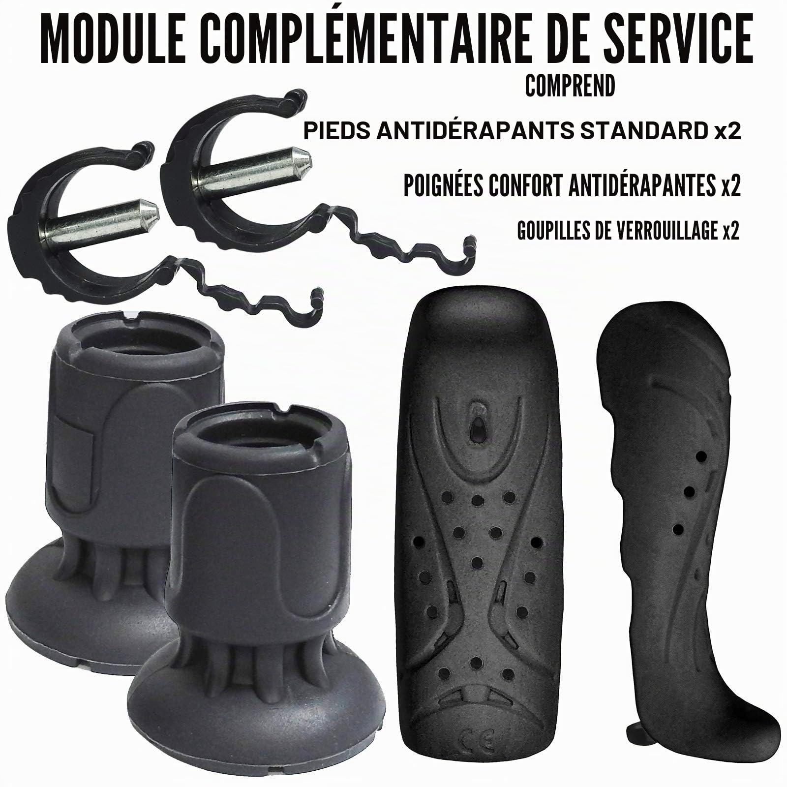 FDI Access Lot de 2 béquilles confortables en aluminium Blanc