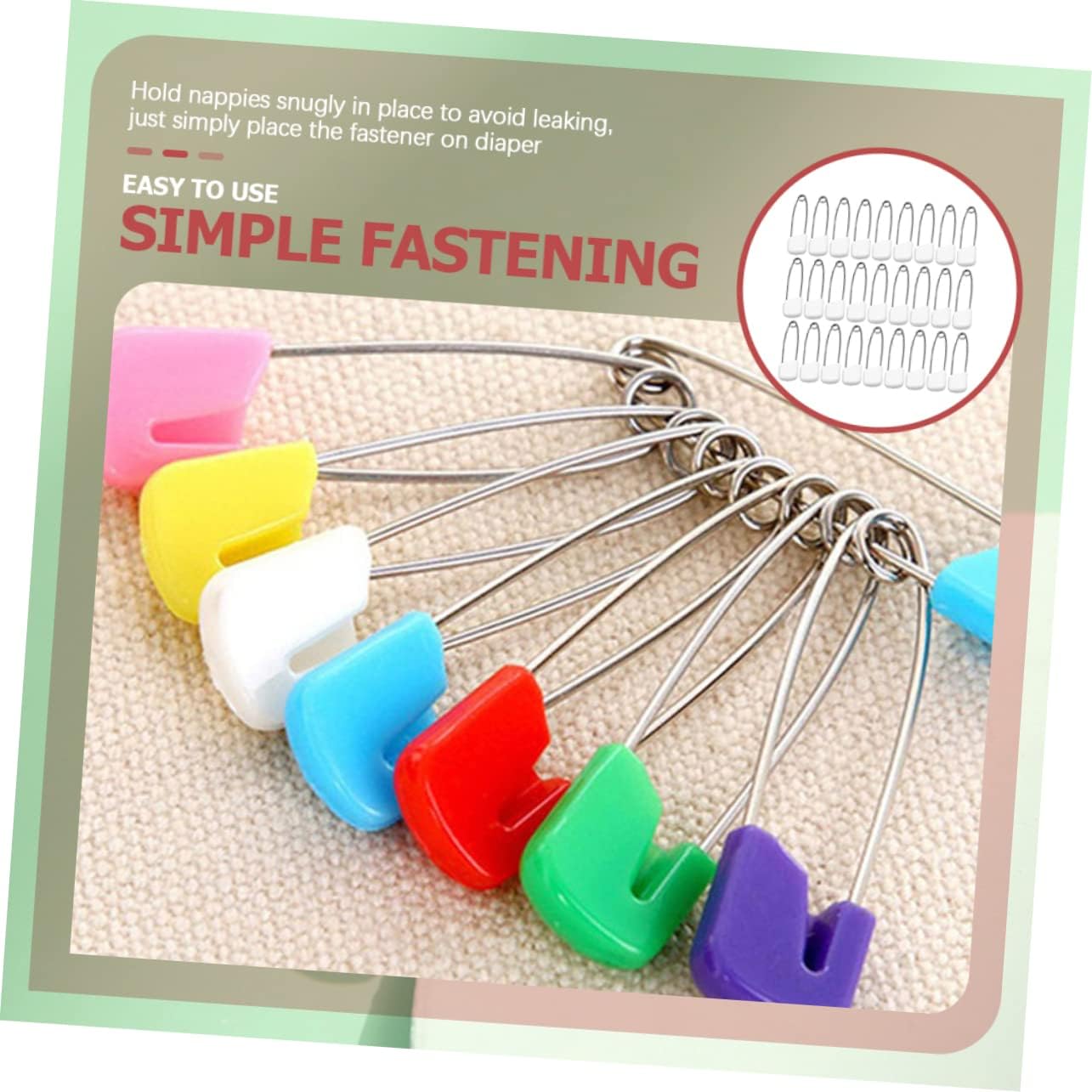 STOBOK 200pcs Diaper Safety Cloth Nappy Fasteners for Saliva Towels Blankets and Crafts Plastic Secure Pinning for Beyond