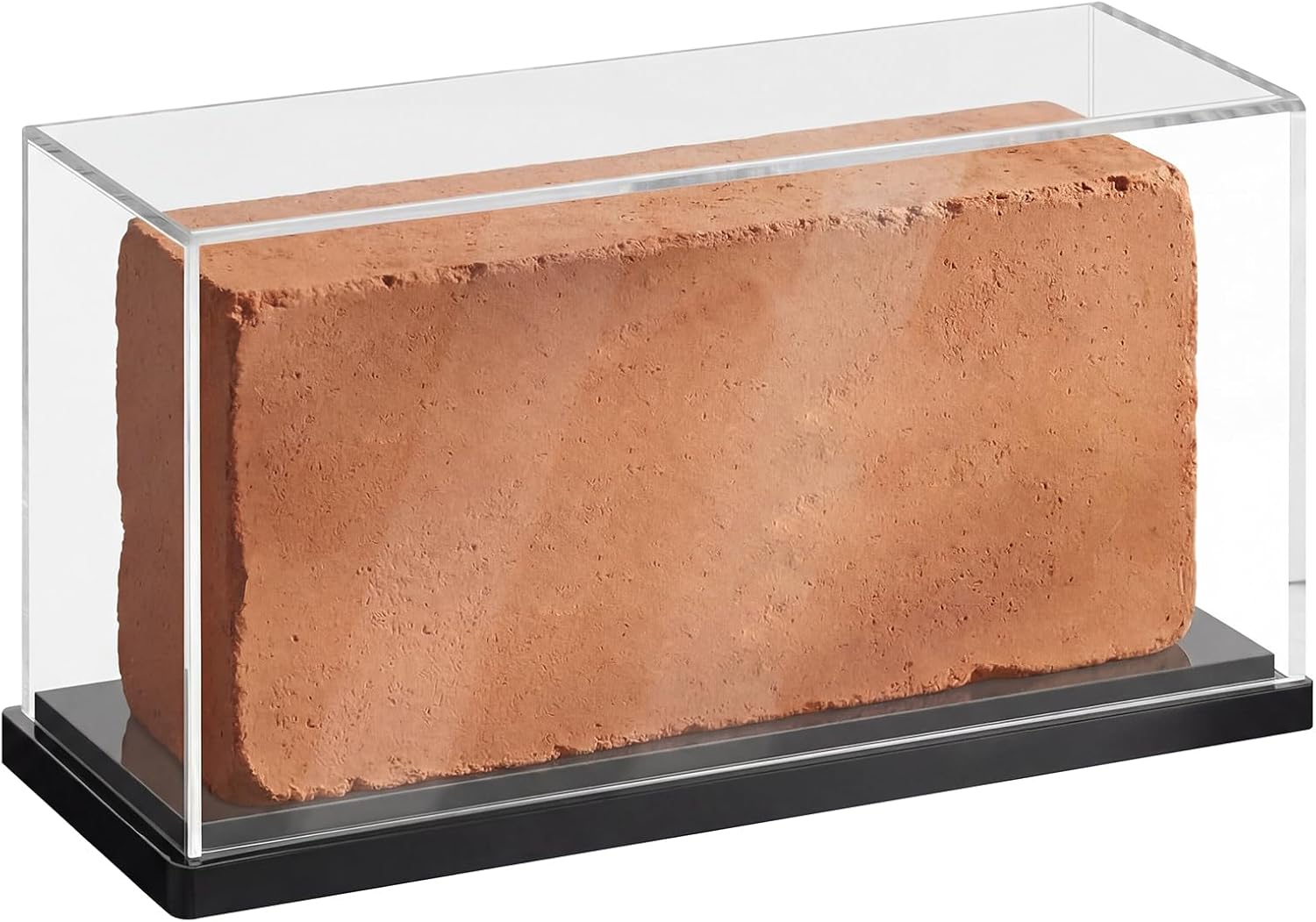 Sliner Acrylic Display Case for 4" x 8" Brick Sports Graduation Family Memorial Brick Display Case Clear Collectible Box UV Resistant Tabletop Showcase for Autographed Engraved Sports Memorabilia Gift