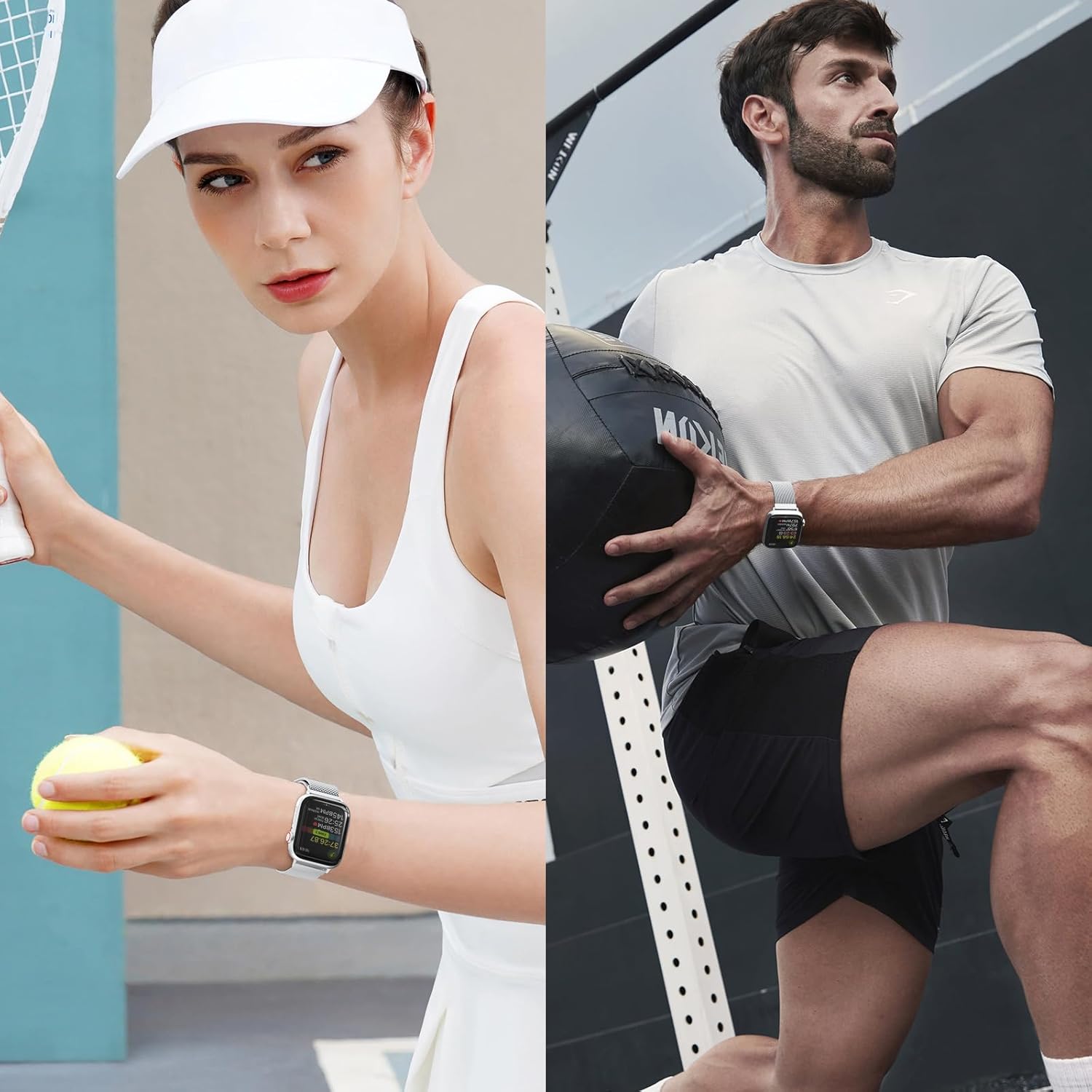 BELONGME Mesh Metal Loop Compatible with Apple Watch Band 42mm 44mm 45mm 46mm 49mm Series 11 10 9 8 7 6 5 4 SE 3 2 1 Ultra 3 2 1 Women Men, Stainless Steel Strap with Magnetic Clasp for iWatch Bands - Image 7