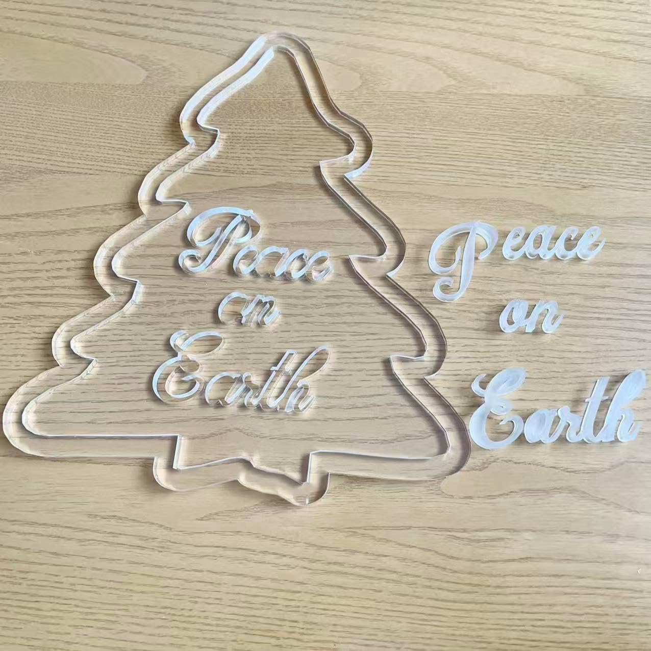 Christmas Serving Tray Router Template, 5 Holiday Designs with Bells, Candy Cane, Gingerbread Man, Squirrel, Tree (Christmas Tree)