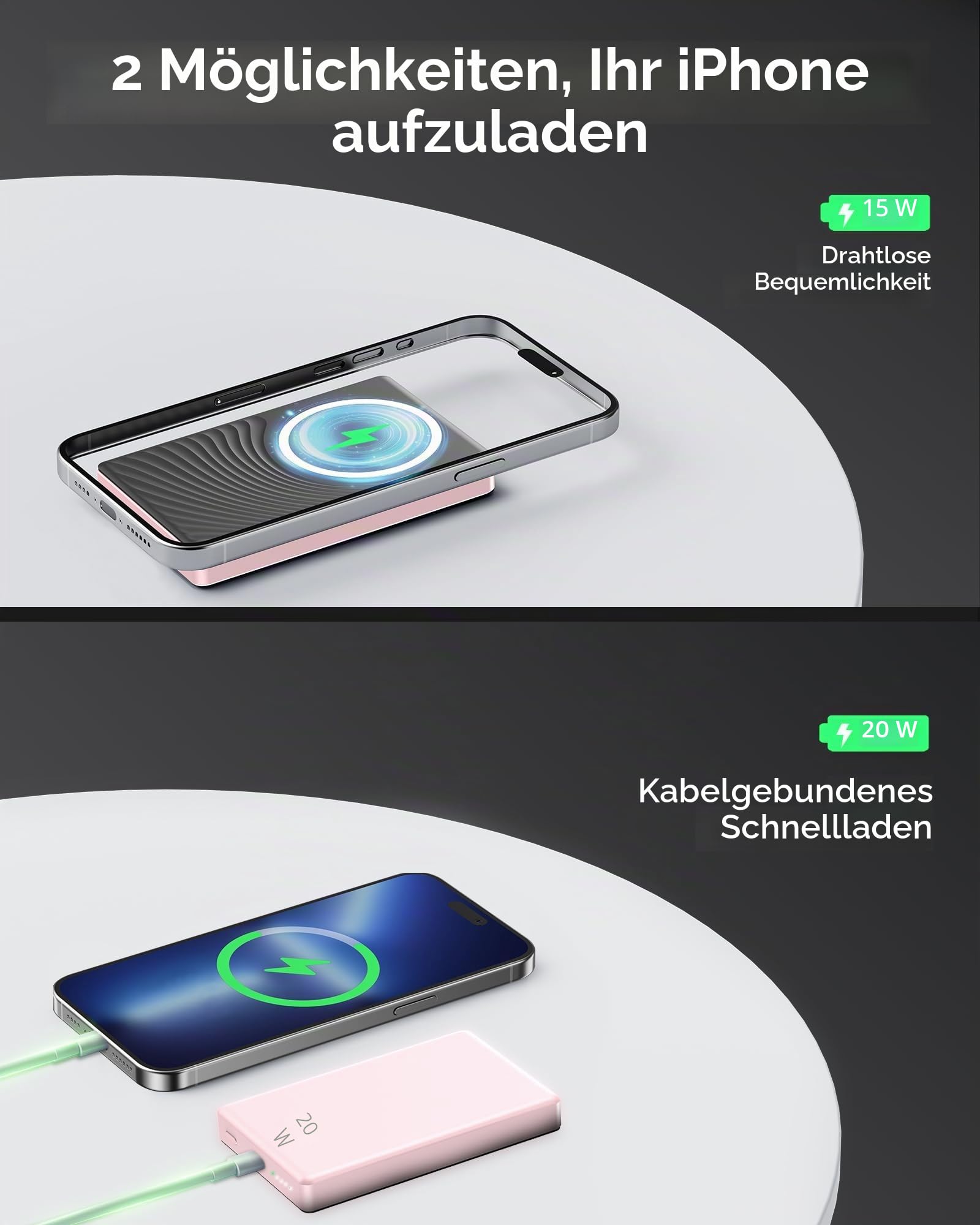 iPhone Powerbank für Magsafe, Dünn & Leicht 10000mAh Magnetische Power Bank – Ansicht 4