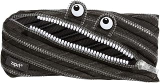 Monster Pencil Case for Boys, Holds Up to 30 Pens, Machine Washable, Made of One Long Zipper! (Black Mesh)