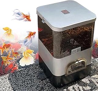 電動給餌器、自動給餌器、タイマー付きフィッシュフィーダー、池用屋外インテリジェントフィッシュフィーダー、タイマー配給、水槽または魚タンク用