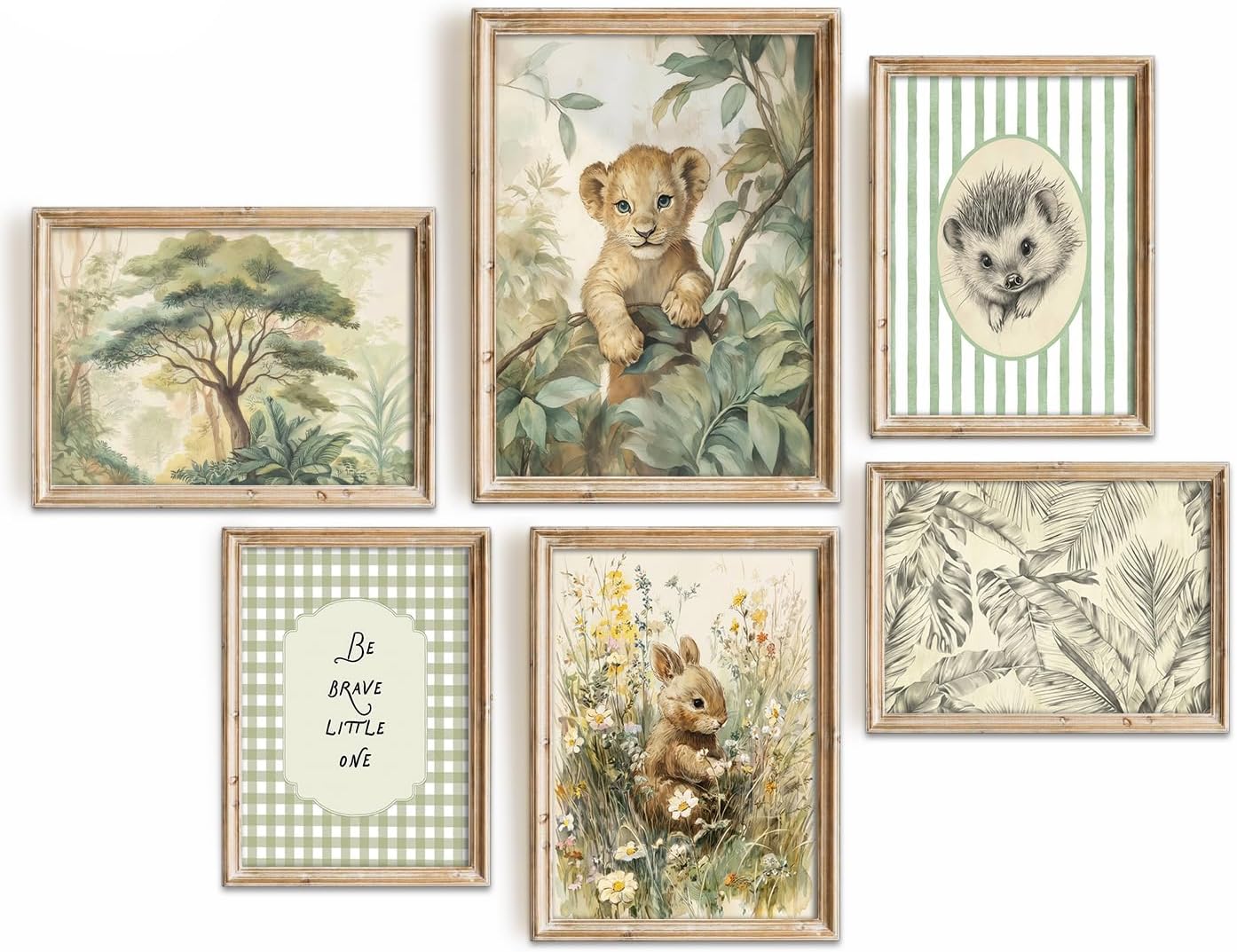 Amazon.com: Woihg Woodland Animal Nursery Wall Art Vintage Nursery Wall ...