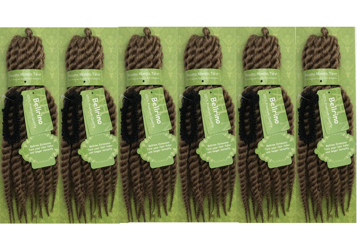 Bellrino 6 Packs 12 inch Havana Mambo Twist Crochet Braids Senegalese Twist Crochet Hair Synthetic Braiding Hair Extensions (12INCH, COLOR# 27)