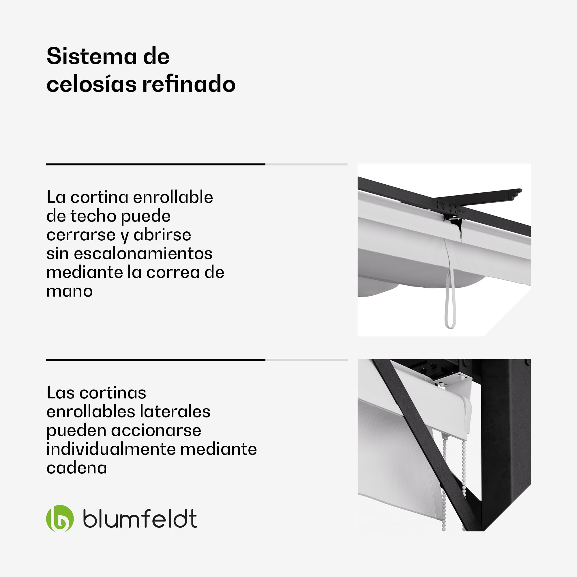 Blumfeldt Cenador, 3x4m, Cenadores para Jardin con Techo Resistente y Persianas Laterales Ajustables, Estructura de Acero con Recubrimiento de Polvo, Fácil Montaje, Uso Todo el Año