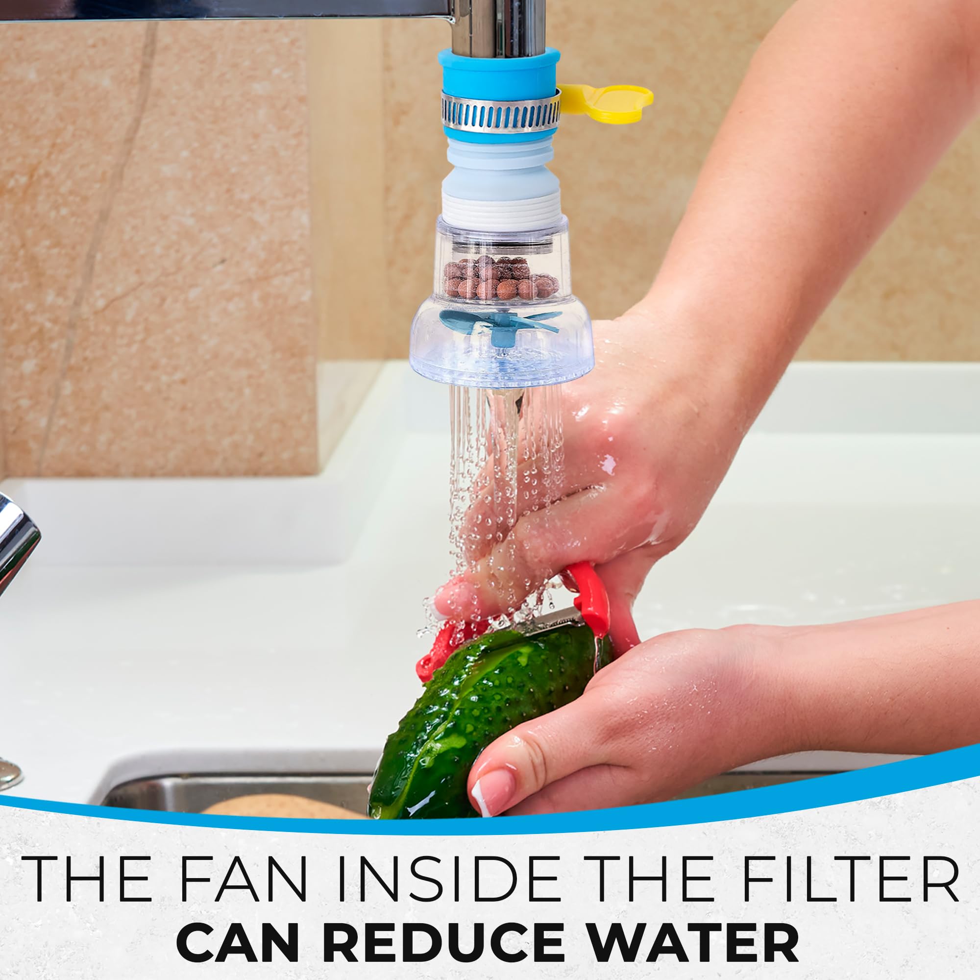 3 Pcs Faucet Filter Set - Water Faucet Extenders 360 Rotating Adjustable Water Purifier for Sink 0 83 — view 6