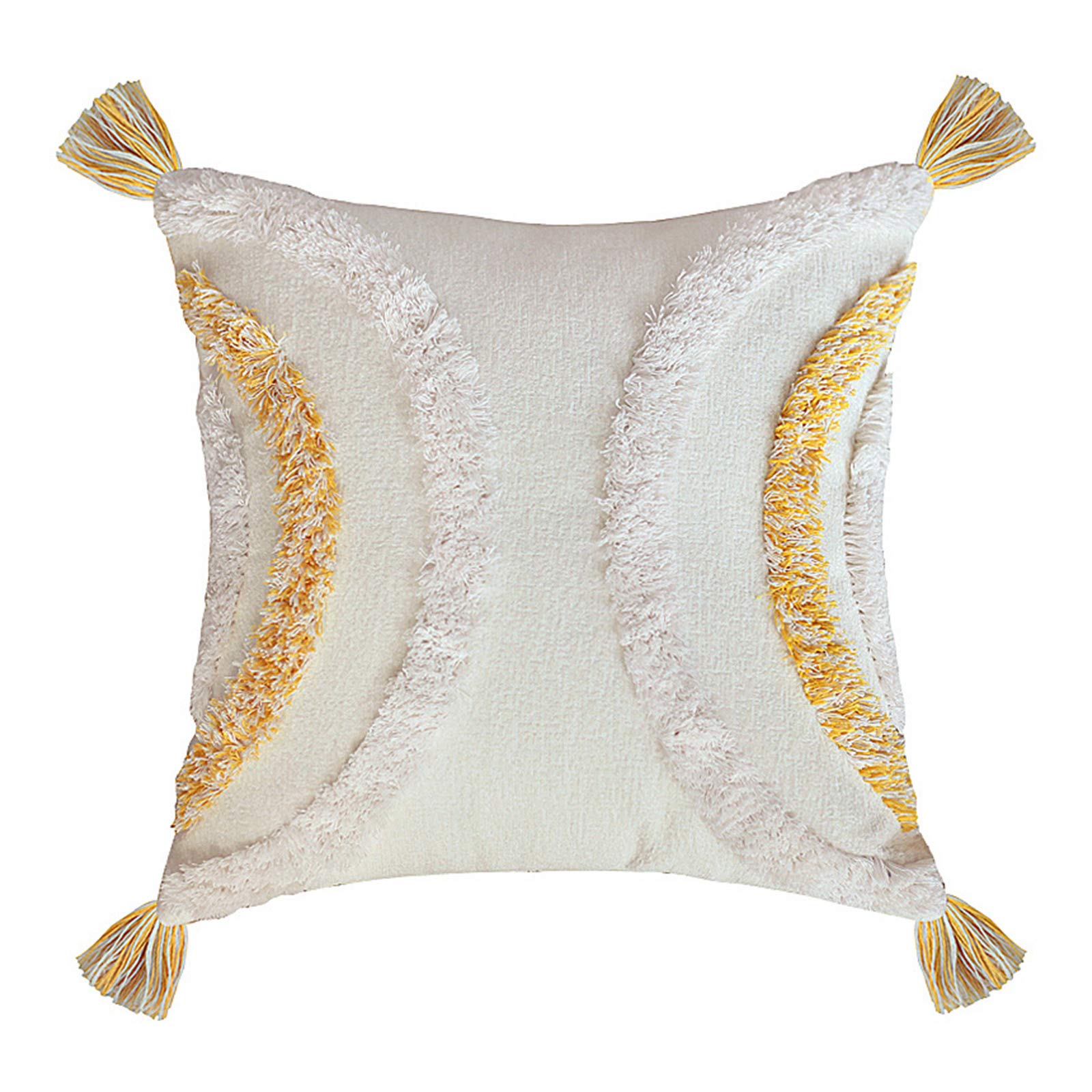 Housse de coussin demi-cercle en relief touffeté, finitions premium