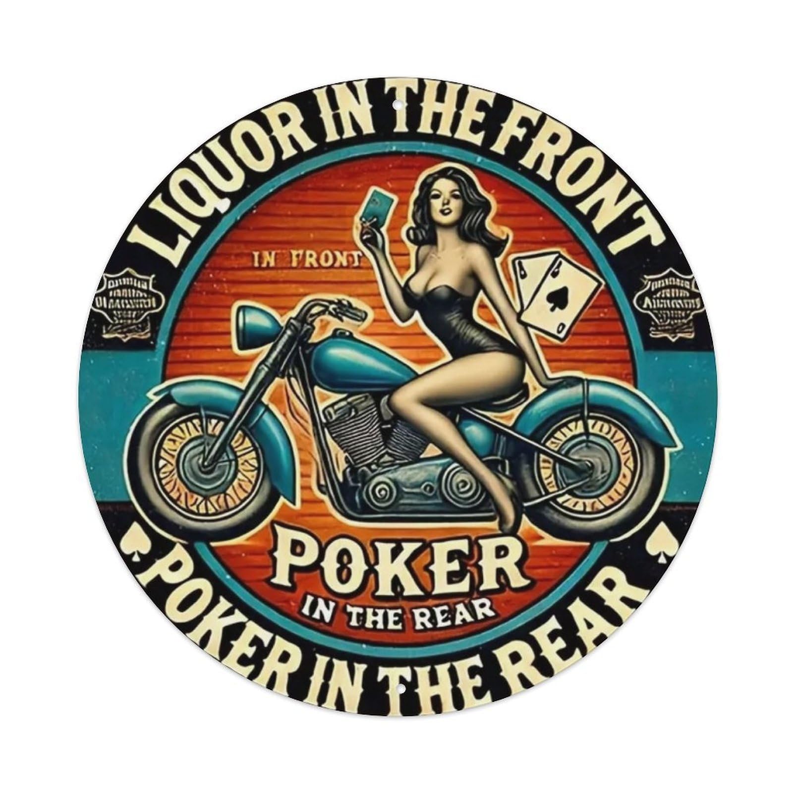 Gentinap Girls Vintage Hot Motorcycle Tin Sign Metal Sign Home Bar Garden Wall Decor Metal Poster 8X8 Inch
