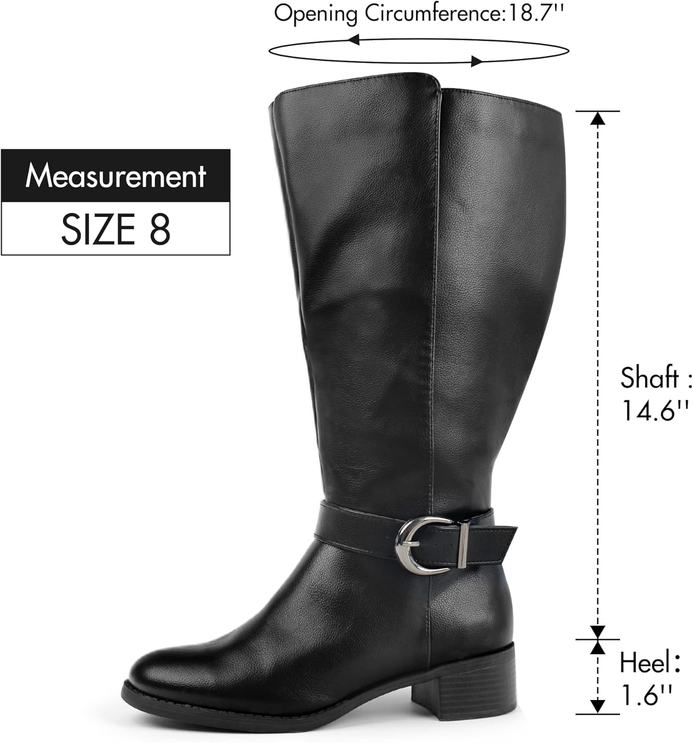 Hawkwell Women's Extra Wide Calf Pull On Side Zipper Knee High Boots