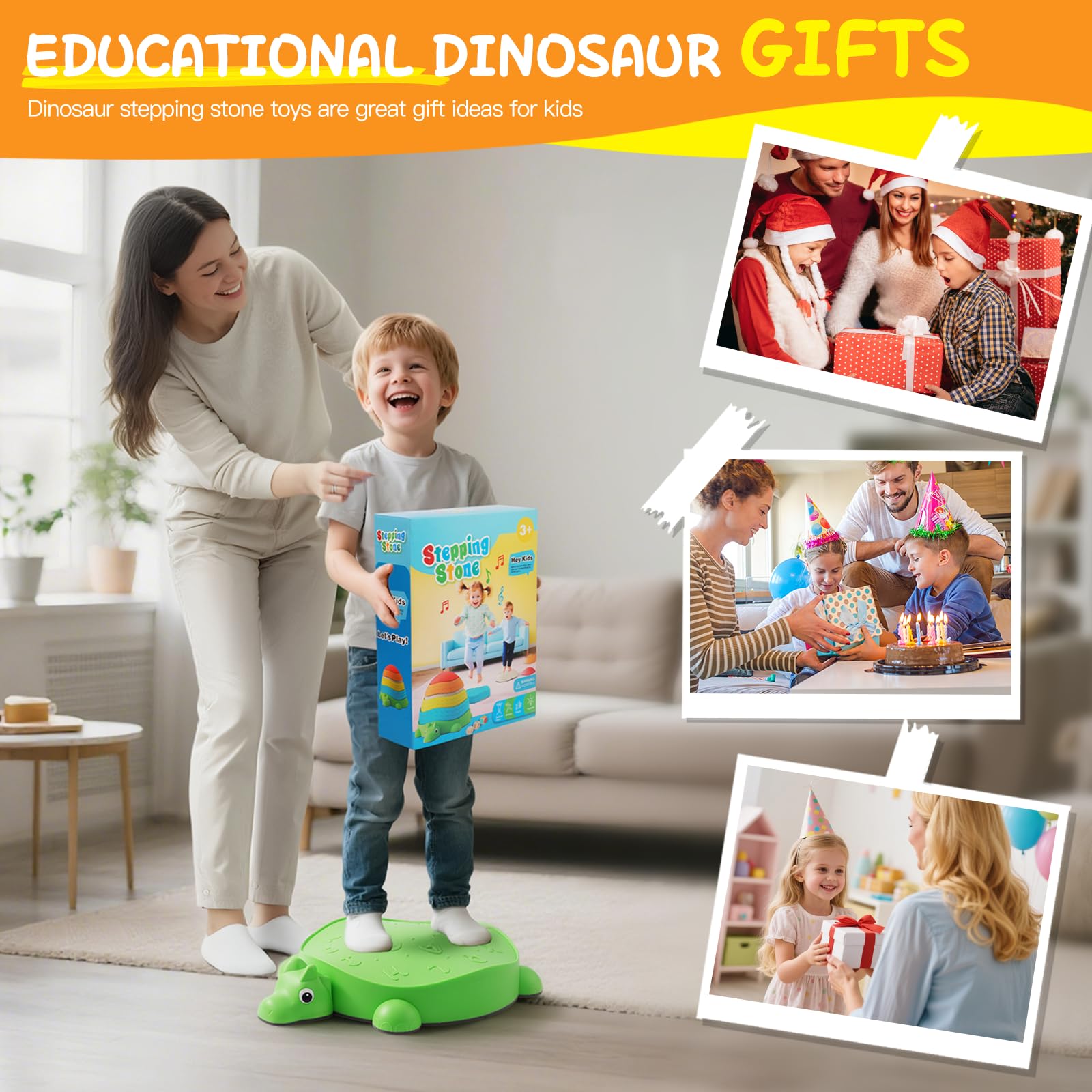 Balanciersteine für Kinder 6er Set – Hochwertige, Rutschfeste & Strapazierfähige Steine, Fördern Gleichgewicht, Koordination & Motorik, für Indoor und Outdoor, CE-zertifiziert | Kids Stepping Stones