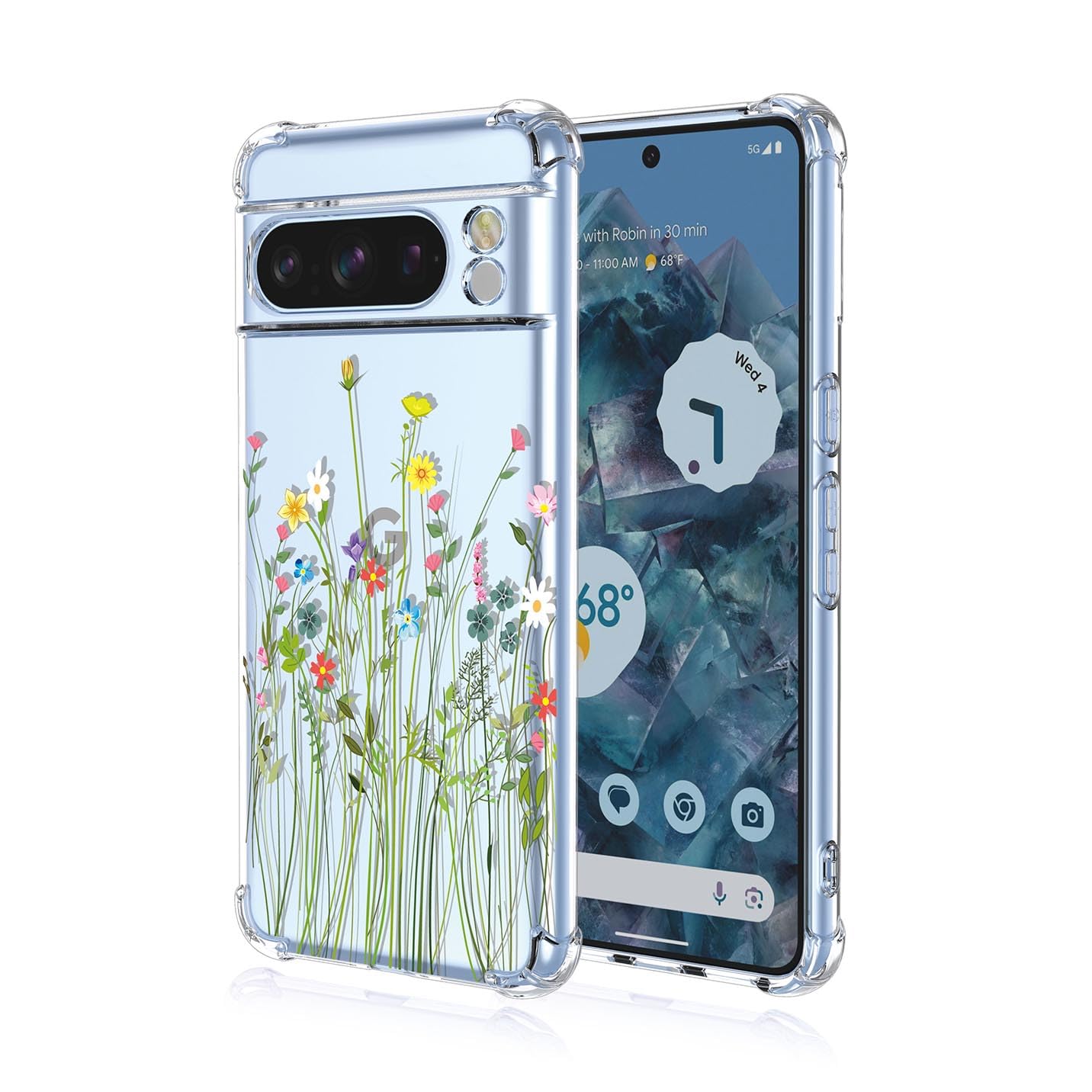 BORYA Hülle Für Google Pixel 8 Pro – Transparente Silikon-Hülle, Stoßfest, Dünn, Mit Mustern