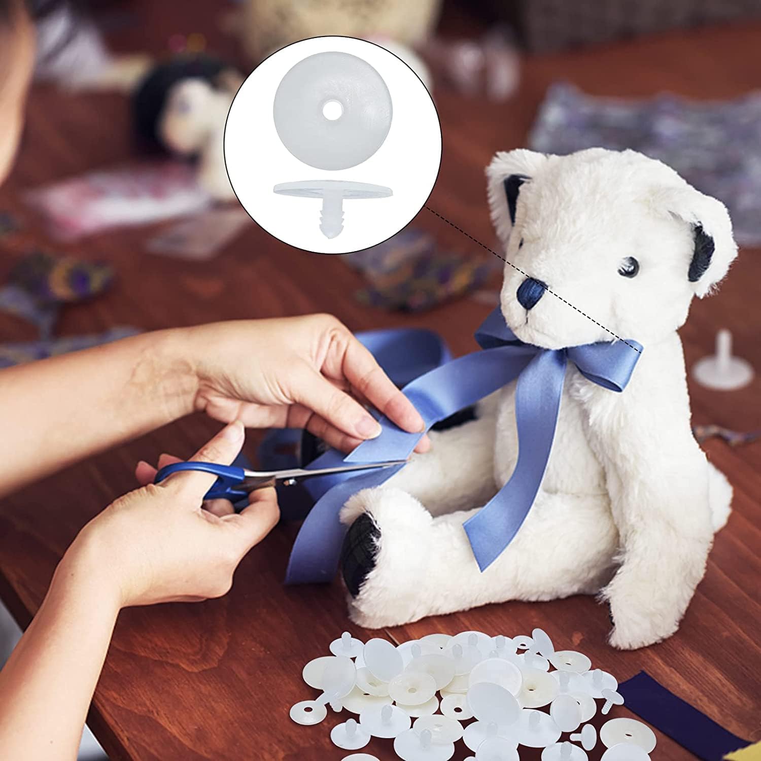 PH PandaHall 50 Sets 5 Sizes Body Joints Plastic Safety Joints Teddy Bear Soft Making Limbs and Head Joints for Teddy Bear Making DIY Crafts (19mm, 30mm, 33mm, 38mm, 43mm)