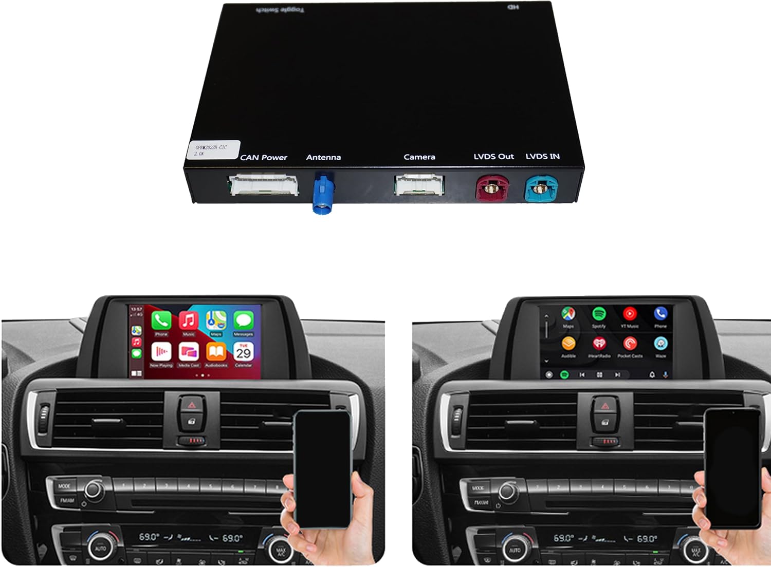 TAFFIO® Apple CarPlay do BMW F20 F21 F45 F30 F32 F10 F11 F01 F02 X1 X3 X4 X5 CIC