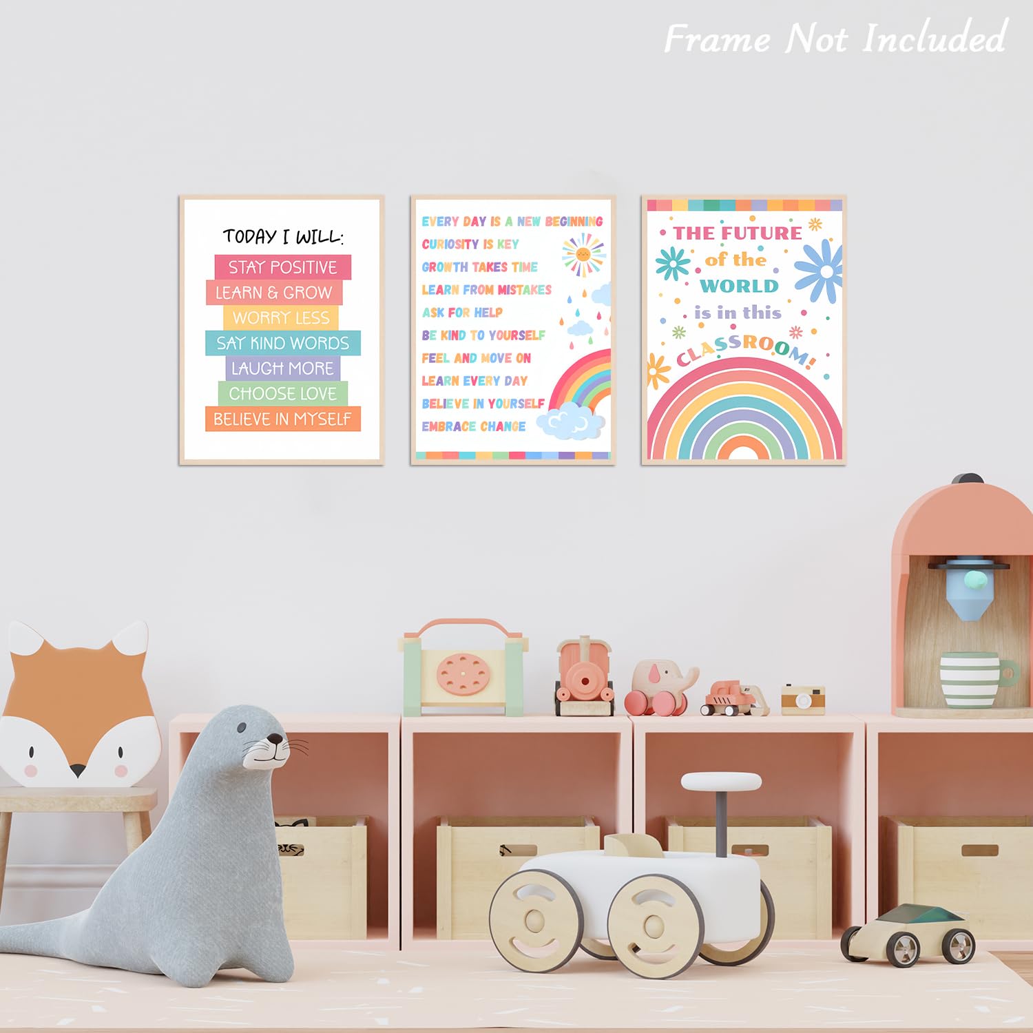 Dazzlewall 6Pcs Kids Motivational Wall Art Posters for Classroom ...