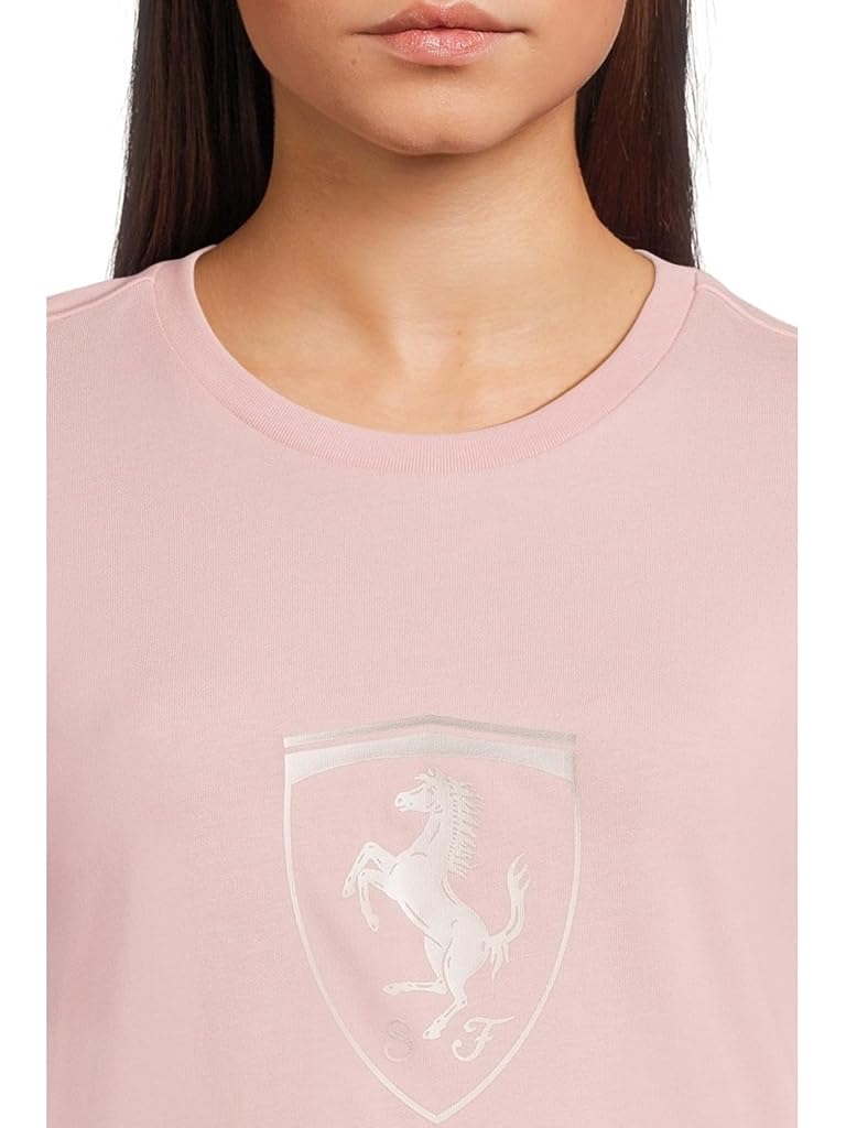 Pink PUMA Scuderia Ferrari Tonal Shield T-shirt