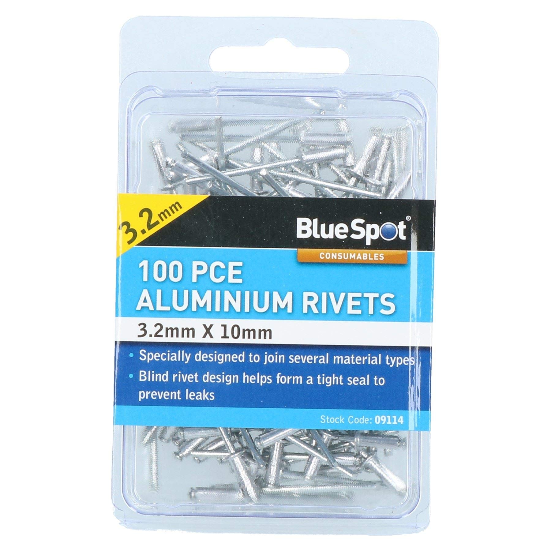 100 Metric Aluminium Blind Pop Pot Rivets Set Fastener Fastening 3.2mm x 10mm
